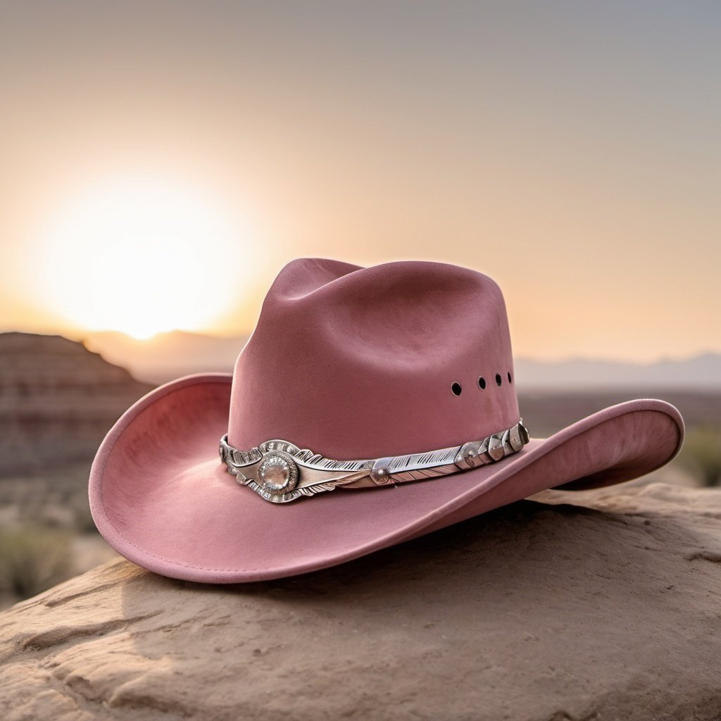 INSTANT DOWNLOAD Pink Suede Cowboy Hat Digital Art Poster