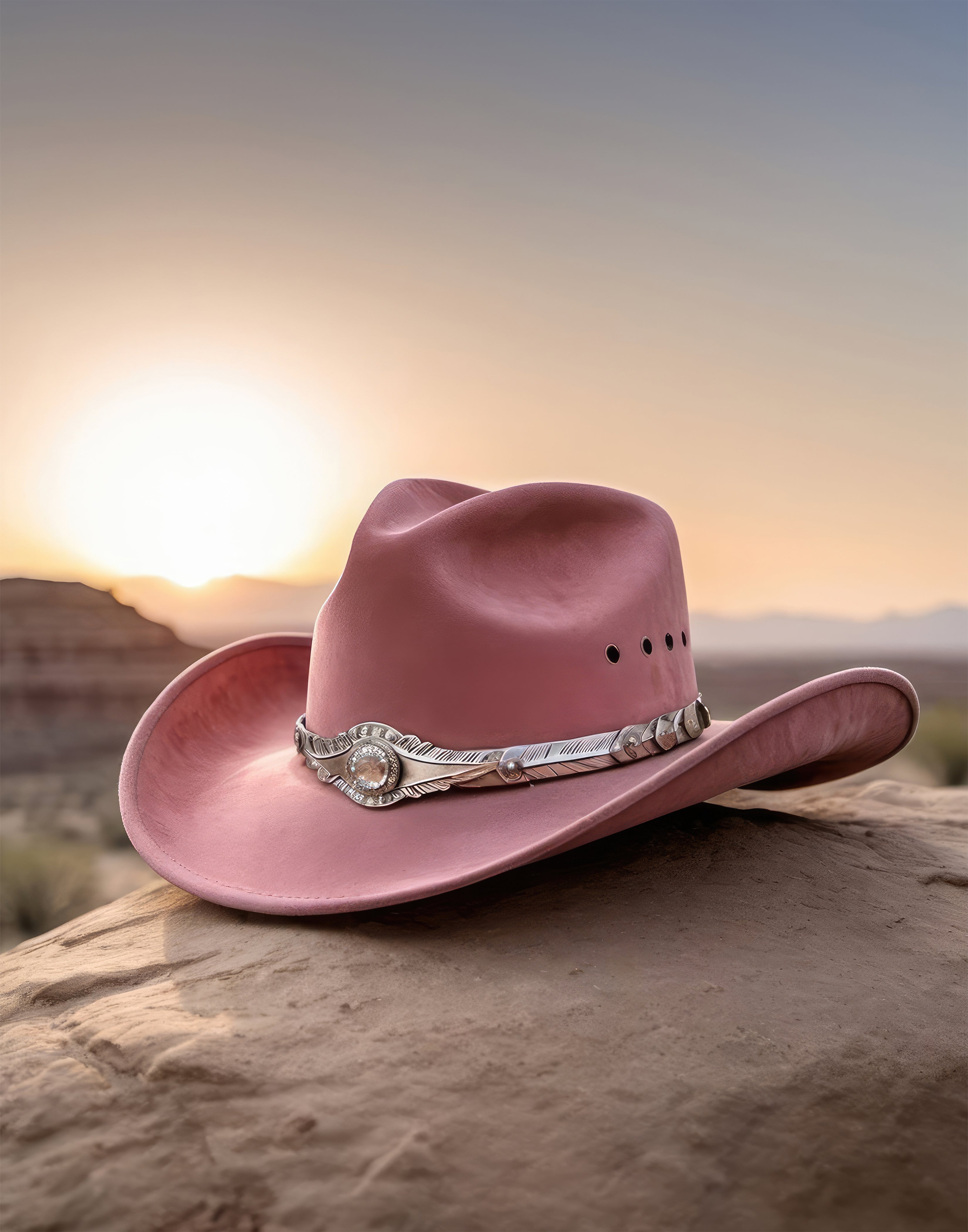 Pink Suede Cowboy Hat Printed Poster Jacalily